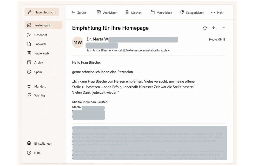 Empfehlung von Dr. Marta W.